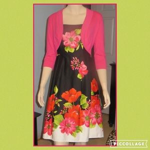 Jessica Howard Flower Print Sundress & Sweater